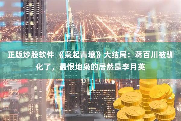 正版炒股软件 《枭起青壤》大结局：蒋百川被驯化了，最恨地枭的居然是李月英