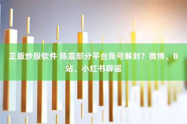 正版炒股软件 陈震部分平台账号解封？微博、B站、小红书辟谣